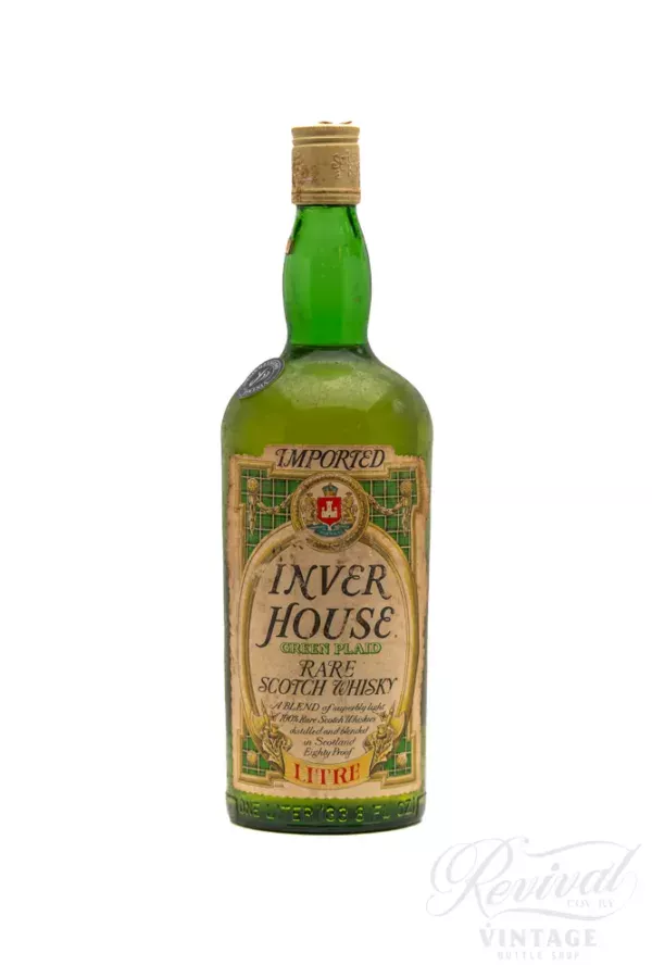 Circa 1980's Inver House Green Plaid Scotch Whiskey (Vintage)