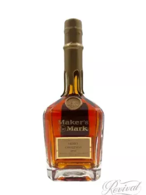 1999 Maker's Mark Kentucky Straight Bourbon Whiskey "Merry Christmas 1999" Gold Label Wax (Vintage)