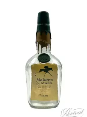 2000 Maker's Mark Kentucky Straight Bourbon Whiskey Keeneland Green and Gold Wax "Dry" Bottle (Vintage)