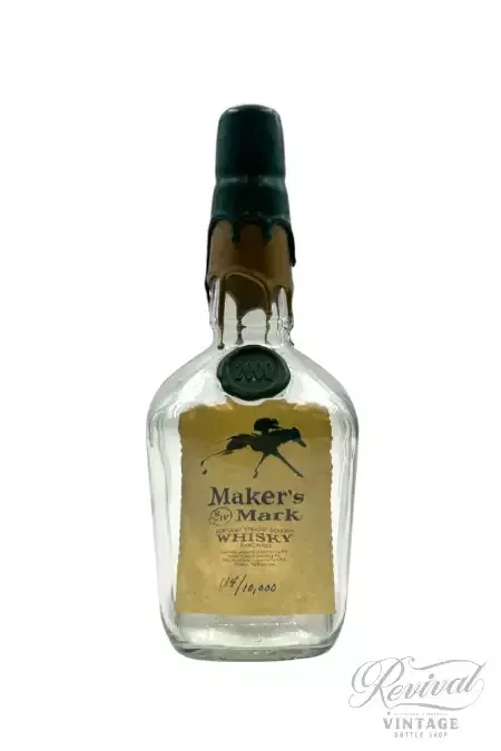 2000 Maker's Mark Kentucky Straight Bourbon Whiskey Keeneland Green and Gold Wax "Dry" Bottle (Vintage)